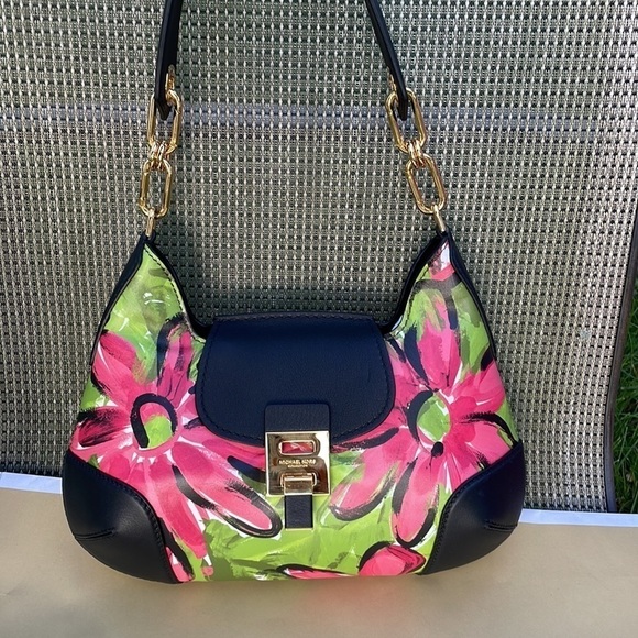 Michael Kors Collection Bancroft Medium Daisy Calf Leather Shoulder Bag - Picture 5 of 9